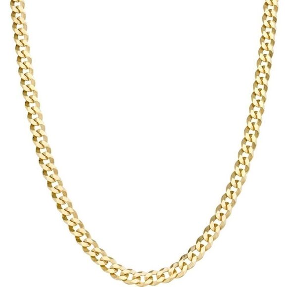 Men’s 18k over 925 Cuban/Curb Chain Necklace - Picture 2 of 5